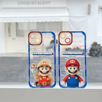 Jocul Hot Super Marios Bros Transparent Cazuri de Telefon Pentru iPhone 14 13 12 11 Pro Max X XR XS 8 7 Plus Moale TPU Silicon Acoperă
