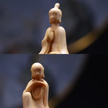 Cimișir 8/10cm Guanyin Bodhisattva Buddha Sculptură în Lemn Statuie Mascota Mit Figura Sculptura Decor Acasă