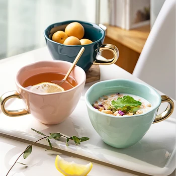 Simple, Colorate Ceramice Glazurate Cupe Mari Nordic Bucătărie Cupa Micul Dejun Bea Cafea, Ceai, Lapte, Apa Cana Cadou Pentru Cuplu, Familie