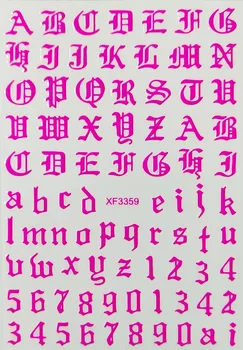 12Sheets 10X8 XL VECHI E (engleză) AUTOCOLANTE UNGHIILOR Scrisoare Litere Autocolante Unghiilor pentru Unghii Vechi Gotic englez Unghii Autocolant