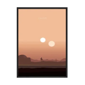 Planeta Postere si Printuri Apus de soare Peisaj de Film Minimalist Poza Perete Camera de zi de Decorare Panza Pictura