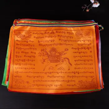 5m Steaguri Religioase Budiste Tibetane Consumabile de Imprimare Color Steag de Mătase Artificială în Tibet Lungta Banner Scripturi Grădină Steaguri