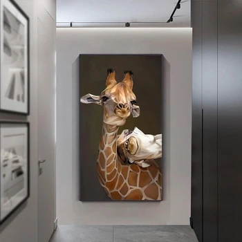 Art Animal Girafa Panza Pictura Modernă Animale Printuri si Postere Cuadros de Arta de Perete Imaginile pentru Camera de zi de Decorare Acasă