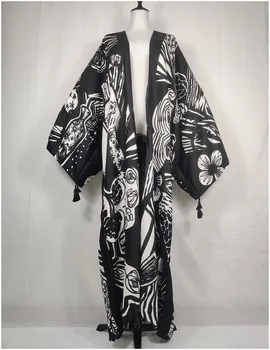 2021 Orientul Mijlociu Boem Florale Imprimate Față De Vara Deschis Femei Beach Kimono Pentru Femei Supradimensionat, Costume De Baie, Haine Pentru Doamna