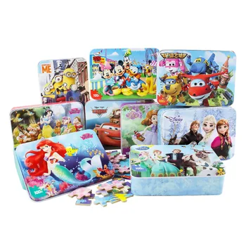 Disney Princess Puzzle 100buc Desene animate Disney Pixar Masini Frozen Mickey Mouse Puzzle Copii Puzzle din Lemn Jucarii Educative