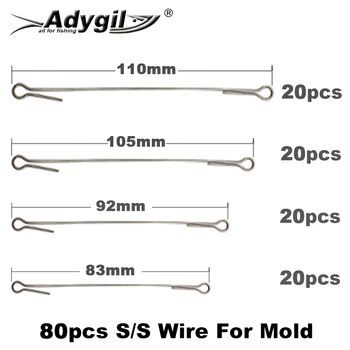 Adygil DIY Pescuit 80buc S/S Sârmă pentru 121pcs Jig Atrage Mucegai Combo
