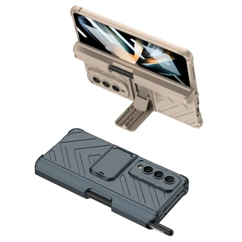 Magnetic Balama Slide Pen Slot Caz Pentru Samsung Galaxy Z Fold 4 5G Caz Stand cu Sticla de Film Armura Suport Capac pentru Fold4 Caz