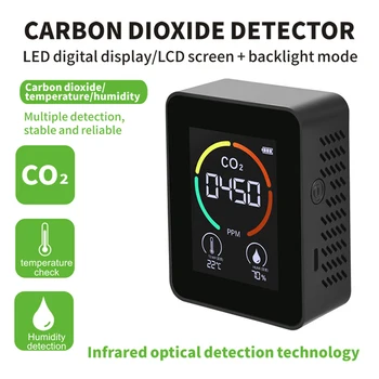 Aer Monitor CO2 Dioxid de Carbon Detector cu efect de Seră Depozit de Calitate a Aerului Temperatură Umiditate Monitoriza Rapid Contorul de Măsurare a