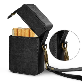 Piele Caz de Țigară Capacitate Mare Cu Curea de Mână PU Țigară Cutie de Depozitare Rezistent la Uzură, Anti Presiune Accesorii de Fumat