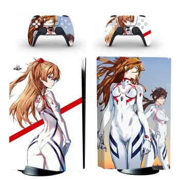 Anime, Fată Drăguță PS5 Disc Autocolant Decal Acoperire pentru PlayStation 5 Console si 2 Controlere PS5 Disc de Piele de Vinil