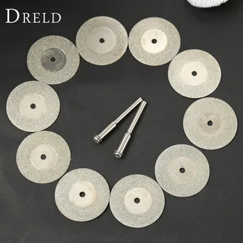 10buc 30mm diamantate Discuri de Tăiat Mini Diamond Ferăstrău cu 2 buc Conectarea 3mm Coadă pentru Dremel se Potrivesc Instrument Rotativ