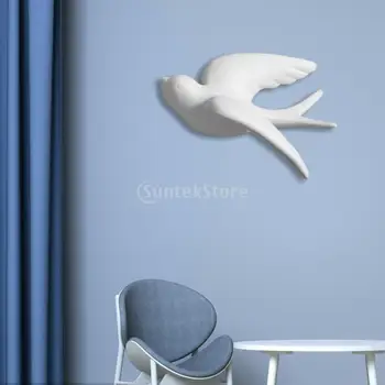 Ceramica Bird 3D Decor de Perete Sculpturi de Zbor Inghite Decor de Perete Agățat Păsări Vrăbii Perete Sculpturi Dormitor Living