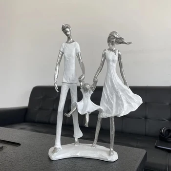 NORTHEUINS Rășină de Familie Statui Nordic Creative Rezumat Figurine pentru Acasă Interior Living Desktop Accesorii Decor