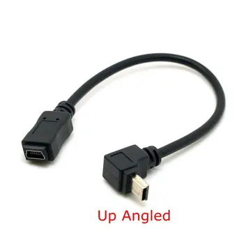 90 de Grade în Sus și în Jos Direcție în Unghi Mini USB 5 Pini de sex Masculin la Feminin Cablu de Extensie 0,2 m 20cm adaptor MiniUSB Cablu scurt
