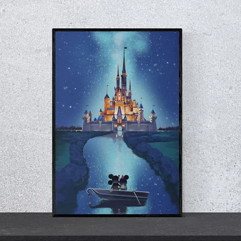 Desene animate Disney Castel opera de Arta Canvas Poster Castelul Pictura Disney Castel de Imprimare Arta de Perete Disney Castel de Perete Cadou pentru Decor Acasă