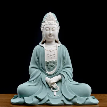 Ceramica Jing Si Guan Yin sculptura statuie de Mari dimensiuni, lucrate manual sculptura tridimensională High-end acasă decorare accesorii