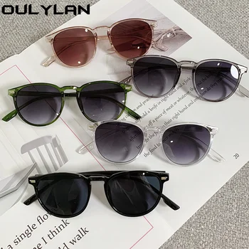 Oulylan Mici, Rotunde ochelari de Soare pentru Femei Brand de Moda Designer de Gradient Brown Ochelari de Soare Barbati de Călătorie de Conducere Ochelari de protectie UV400