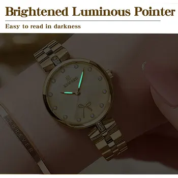 RECOMPENSA Nou Cuarț Ceas de mână pentru Femei de Moda de Cauzalitate Ceasuri cu Curea din Otel Inoxidabil Mâinile Luminos Doamnelor Ceasuri