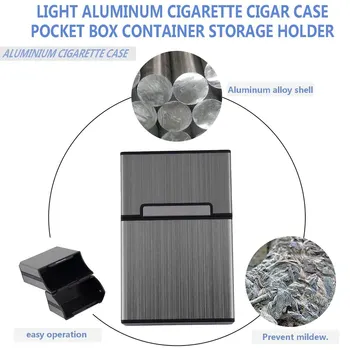 Portabil Țigări Caz Subțire De Aluminiu Caz De Țigară Țigară De Tutun Suport Cutie Container De Depozitare Accesorii De Fumat