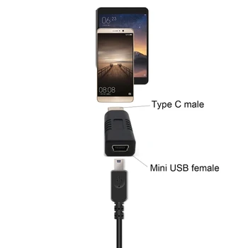 Mini USB de sex Feminin pentru Tipul C de sex Masculin Adaptor Durabil Anti-Coroziune Telefon Portabil Convertor de Încărcare de Transfer de Date Adaptor