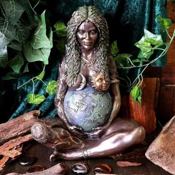 Milenară Mama Pământ Statuia Zeiței Pentru Altar De Arta Semnificative Gaia Statuie Rășină Figurina Decor Pentru Grădină În Aer Liber /Casa
