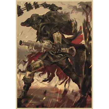 Bloodborne Dark Hunter Joc De Hârtie Kraft De Postere Și De Imprimare De Artă Pictură Poze De Perete Pentru Camera De Zi De Decorare Decor Acasă