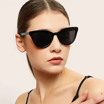 Femei Mici Retro Ochi de Pisică ochelari de Soare Moda Barbati Femei Vintage Negru Clasic Mici de sex Feminin oglindă Lux Ochelari de Soare