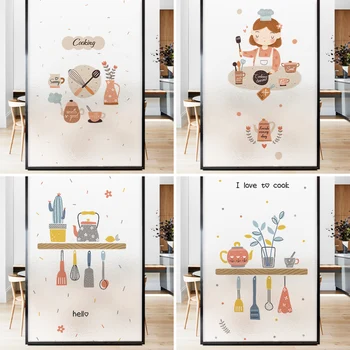 Opac Ușa de la Bucătărie de Sticlă de Film Autocolante Mate autoadezive Anti-static Wallpaper Bucătărie, Ușa de la Baie Decor de Vinil Fereastra Film