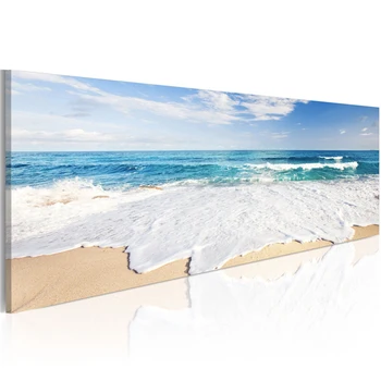 Arta de perete HD Imprimeuri Moderne Poster 1 Set de Nisip pe Plajă Și Vedere la Mare Panza Pictura Noptiera de Fundal de Decor Acasă Modular Imagine