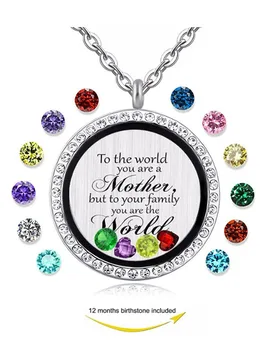 Mama este lumea gravate magnetice Plutitoare Memorie Vie Medalion Pandantiv Colier cu Piatra farmecul colier bijuterii