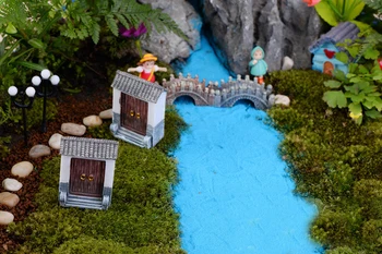 1 BUC Artificiale Retro Ușa Zână Grădină în Miniatură Grădină cu Gazon, cu Ornamente Casa Figurina Oală Curte Decor Rasina de Artizanat