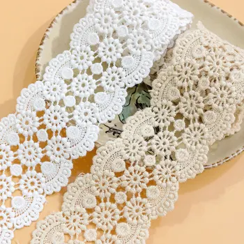 Bilaterale Fir de Bumbac Gol Flori Bej Caise îmbrăcăminte pentru Copii Dantelă Panglică DIY Mozaic Material Accesorii de Cusut