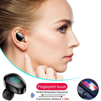 EARDECO Power Bank 2200mAh TWS Cască Bluetooth 6D Stereo fără Fir Earbuds Joc cu Cască cu Microfon IPX7 Căști fără Fir