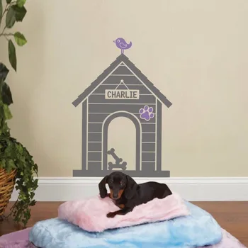 Casă de câine Autocolant de Perete de Interior Personalizate Nume de Animale Citat de Vinil Murală Decor 31inx22in