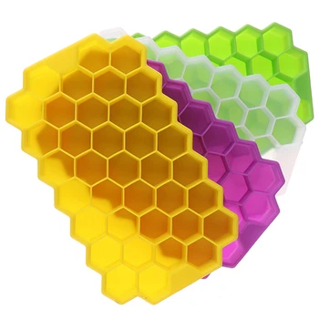 37 Slot Acasă Fagure De Miere Forma Silicon Pentru Cuburi De Gheață Mucegai Container De Depozitare