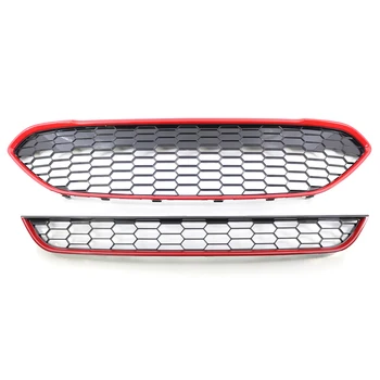 Roșu Negru Masina Bara Fata Centru Superior Grila Fagure Hexagonale Ochiurilor De Plasă Mai Mici Gratare De Înlocuire Se Potrivesc Pentru Ford Fiesta Zetec-S 2013-2017