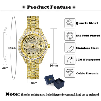 Lady Ceas De Lux Bling Bling Rochii De Seara Elegante Cuarț Ceasuri Pentru Femei Calendar Mic Mini Roz Cadran Ceas De Mână