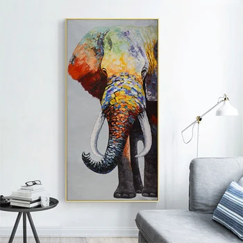 Arta de perete Tablou Canvas Postere și de Imprimare Imagine Animal Printuri de Animale Poster Ulei de Elefant pentru Living Decor Acasă Nici un Cadru
