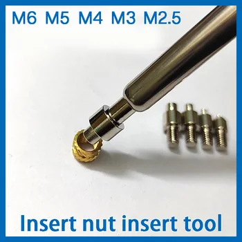 M2 M3 M4 M5 M6 Alamă Filet de Piuliță de Fier Sfat Cupru Nichel Placare cu Căldură de Inserție Instrument Încorporat Kit De Plastic Imprimare 3d