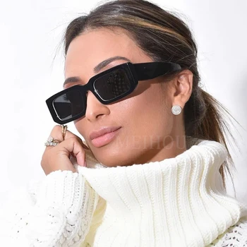 Brand de moda Dreptunghiulară ochelari de Soare pentru Femei Stil Vintage Design Unic Pătrat Punk ochelari de Soare pentru Femei Populare