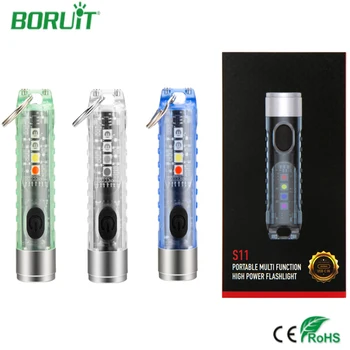 BORUiT S11 MINI Breloc Lanterna TIP C Reîncărcabilă LED Lampă de Buzunar 11 Modul de Lumină PortableTorch cu magnet lumina de Urgență