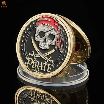 5Pcs/Set Pirat Craniu de Aur Aztec Monede Pirat Căpitanul Jack Sparrow Treasure Bay arată Hartă Nautică de Suveniruri Medalie de Monede Și Cadouri