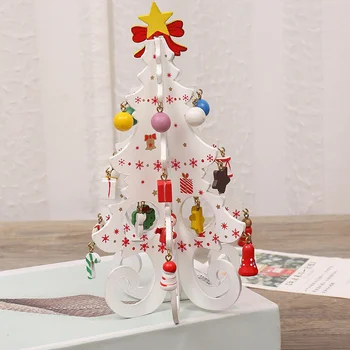 Pomul de crăciun pentru Copii lucrate Manual DIY Stereo de Lemn Ornamente de Crăciun Copac Scena Layout Decoratiuni de Craciun pentru Casa