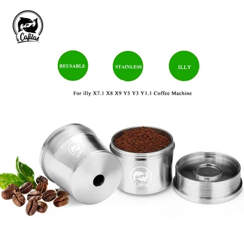 ICafilas Pentru Aparat De Cafea Illy Reîncărcabile Filtre Din Oțel Inoxidabil Reutilizabile Capsula De Metal & Tamper Lingura
