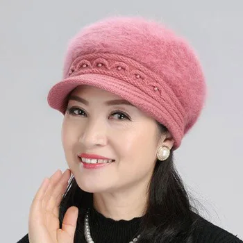 Noi Femeile Pălărie De Iarnă Caldă Cap Bereta Tricotate Pălării Pentru Femeie Blană De Iepure Cap De Iarnă De Moda Doamnelor Pălărie