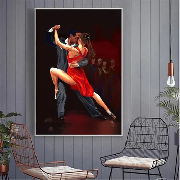 Rezumat Pictură în Ulei de Dans Postere Vintage Tango Acasă Decorare Arta de Perete Poze Femei Fermecătoare Petrecere DANSATOARE de Artă