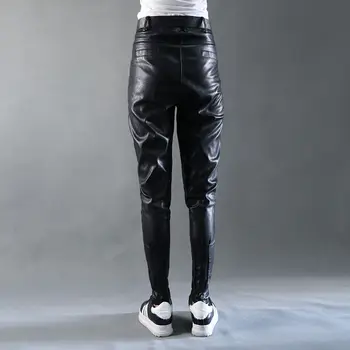 2020 Moda de Toamna pentru Femei Pantaloni de Piele Femei de Iarnă, Harlan Piele PU Gros Vrac Slăbire Pantaloni Femei Largi Pantaloni de Piele