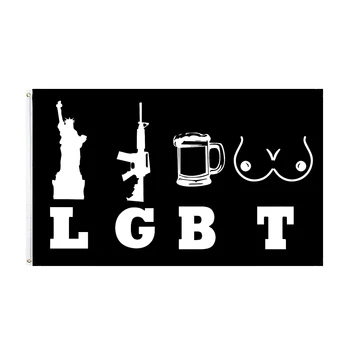 FLAGLAND LGBT Libertate Arme Bere Și Trump Pavilion 90*150 cm
