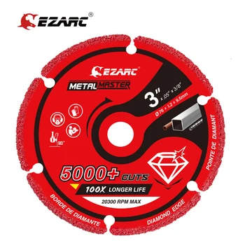 EZARC Diamant Roată de Tăiere 76mm x 9.5 mm pentru Metal, Taie Roata cu 5000+ Tăieturile de pe Armături metalice, inox, Fier si INOX