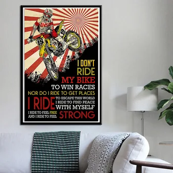 Cal de curse de Motociclete de Epocă Poster motocross incepand merg Citate de Inspiratie Pictura Arta de Perete Acasă Kawaii Cameră Decor Panza